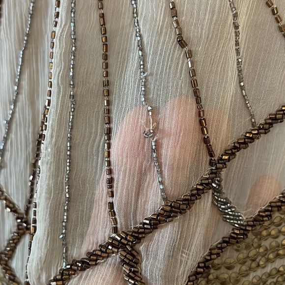 AS by DF Moonlight Creme Bianca Beaded Silk Dress - Picture 14 of 15